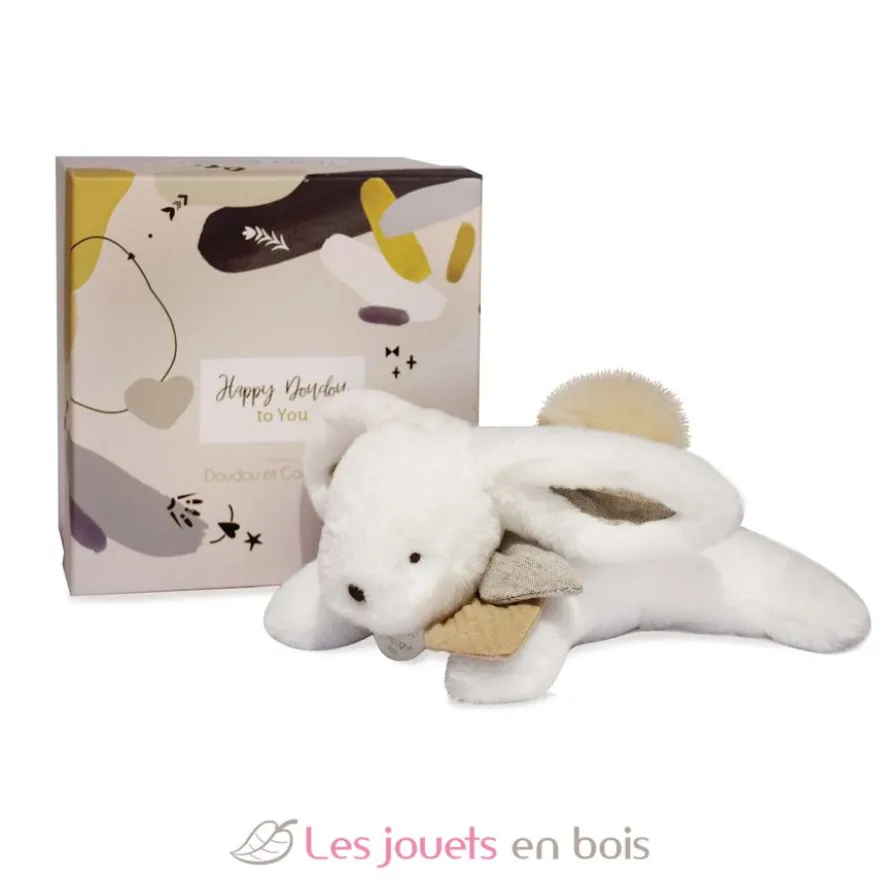 Happy Wild Lapin Pompon Naturel - Doudou et Compagnie