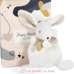 Happy Wild Mini Doudou Lapin beige 17 cm - Doudou et Compagnie