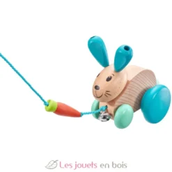 Henny Hoppel lapin en bois massif à tirer - Selecta