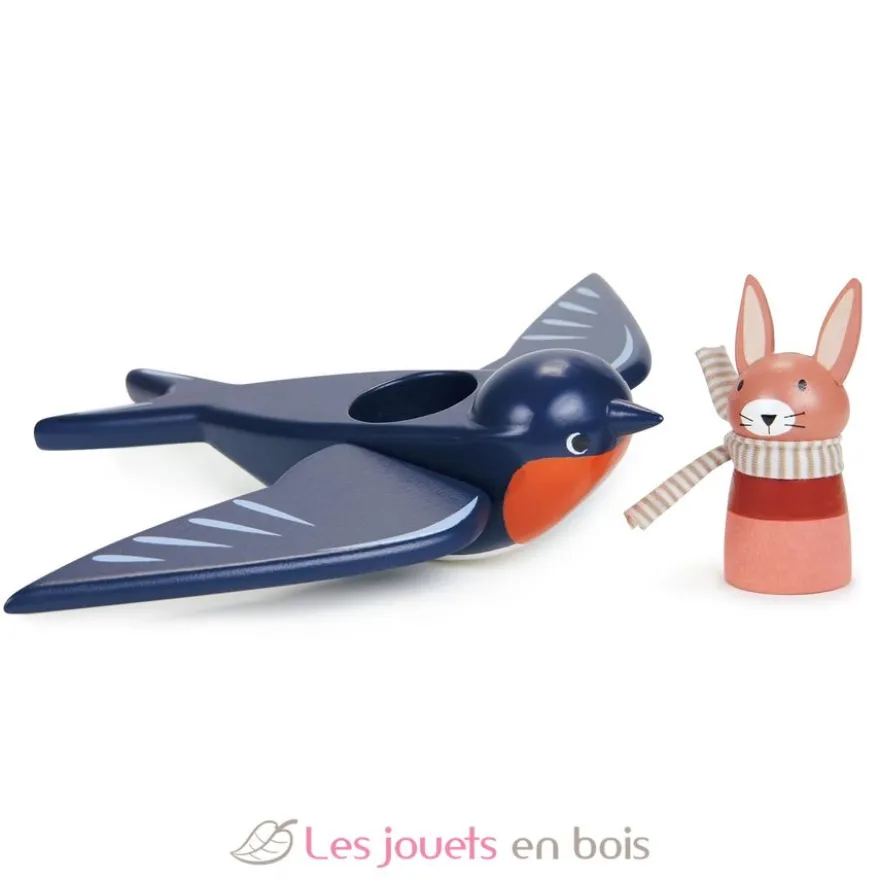 Hirondelle et son ami lapin en bois - Tender Leaf Toys