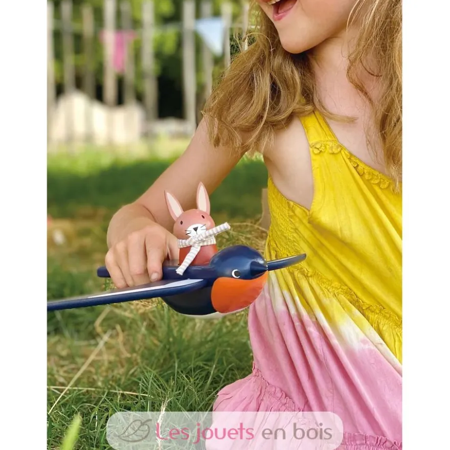 Hirondelle et son ami lapin en bois - Tender Leaf Toys
