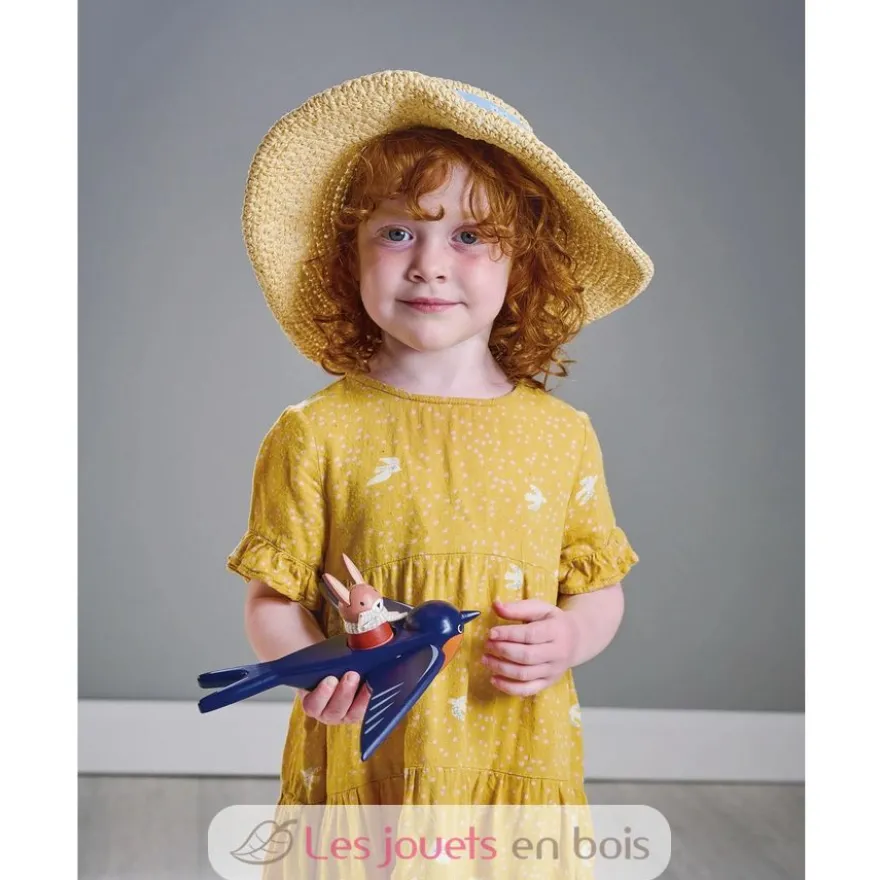 Hirondelle et son ami lapin en bois - Tender Leaf Toys
