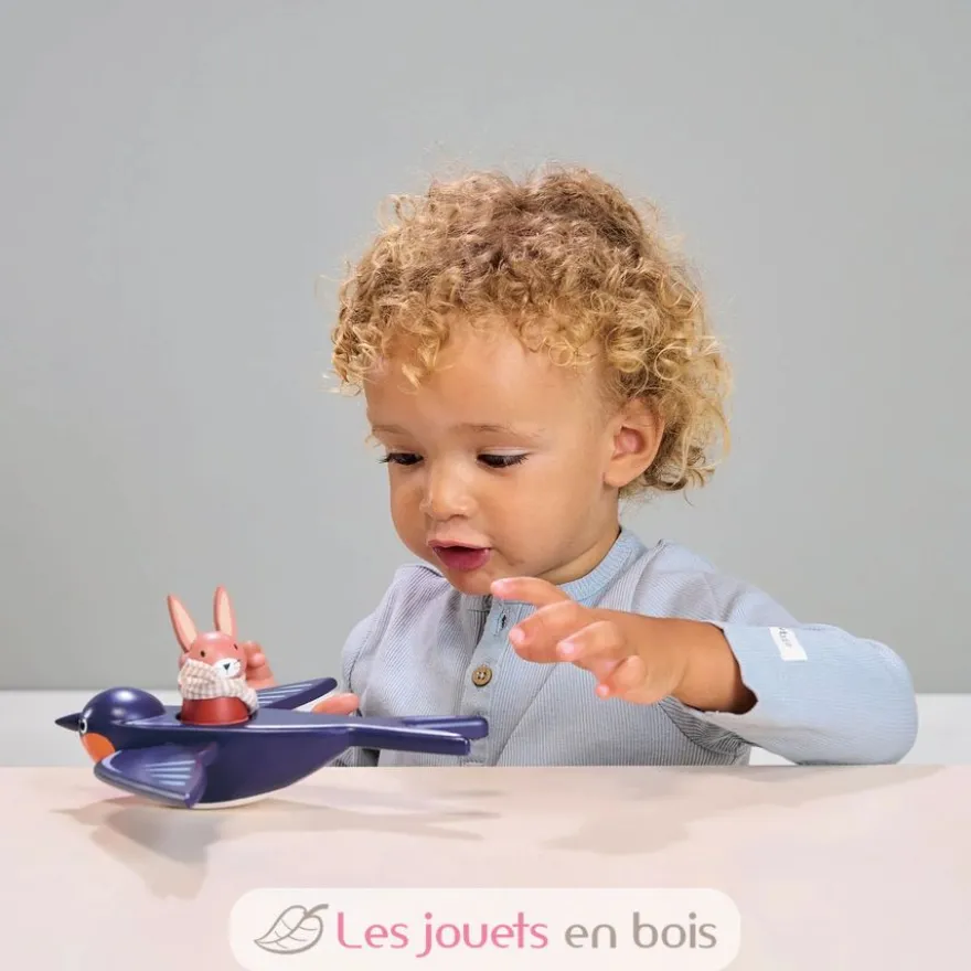 Hirondelle et son ami lapin en bois - Tender Leaf Toys