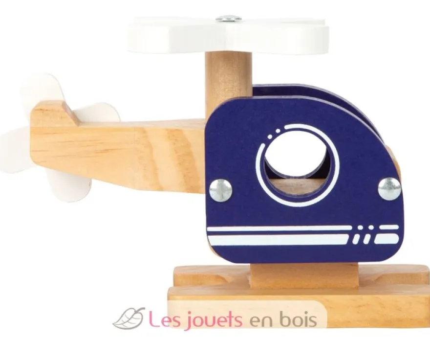 Hélicoptère en bois bleu - Small Foot Compagny