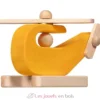 Hélicoptère en bois pour jouer - Jaune - Dès 1 an - Goki