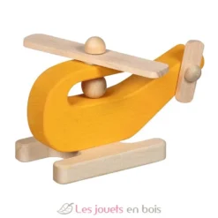 Hélicoptère en bois pour jouer - Jaune - Dès 1 an - Goki