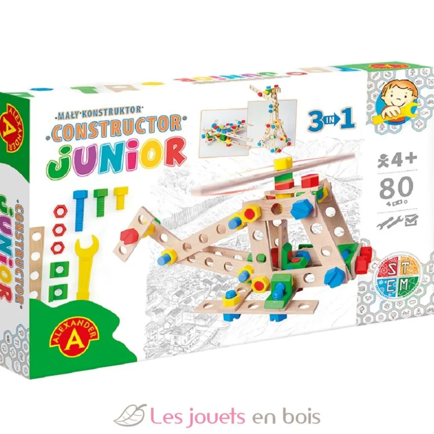 Hélicoptère - Jeu de construction en bois et plastique - Alexander Toys