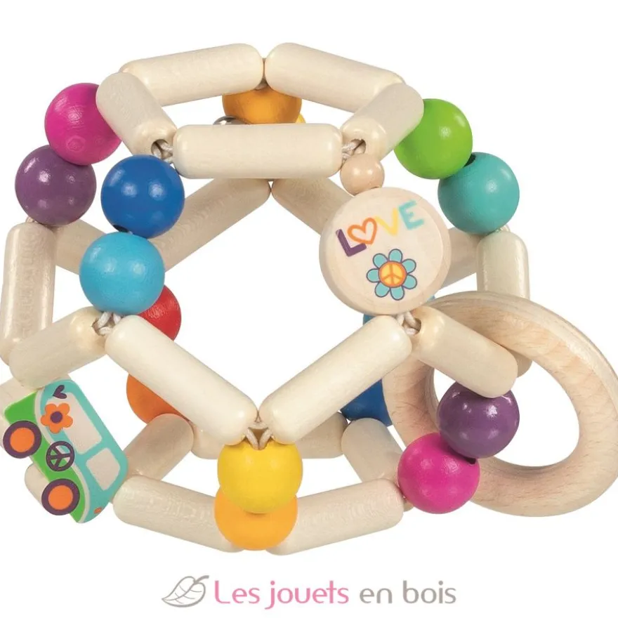 Hochet balle flexible van arc-en-ciel - Goki