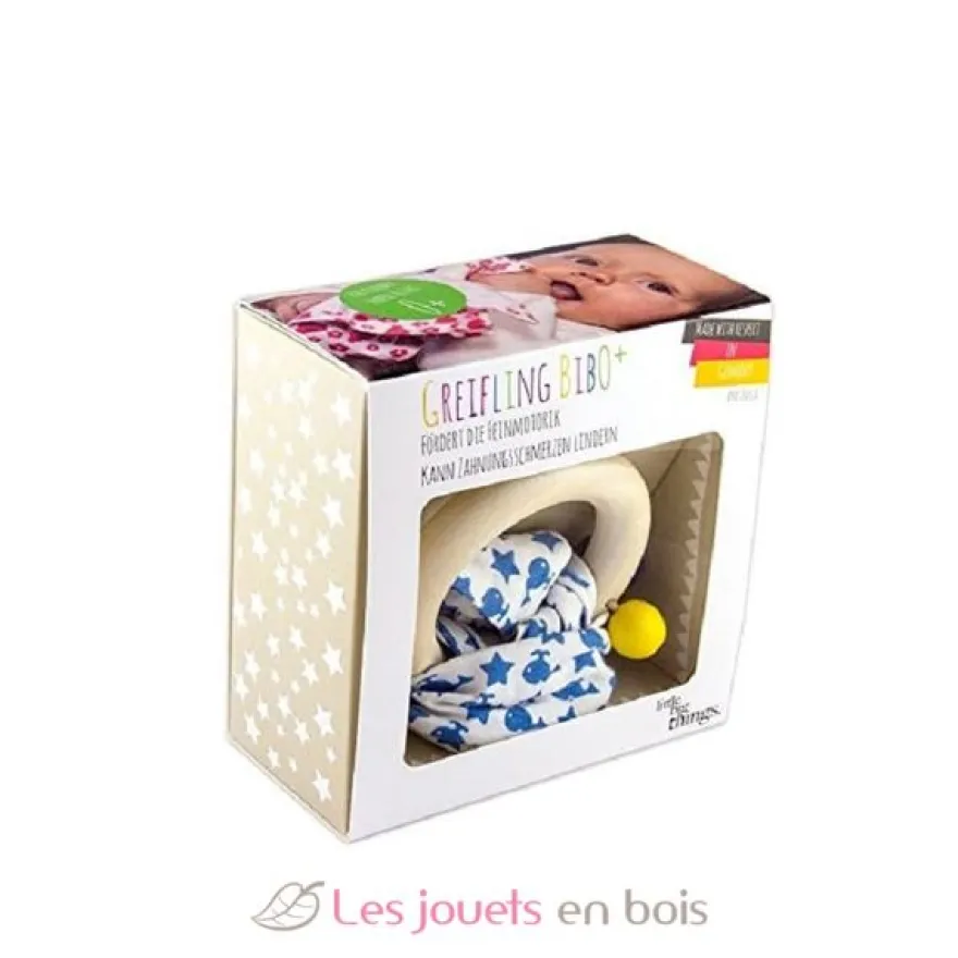 Hochet Doudou Bib0+ bleu - Little Big Things