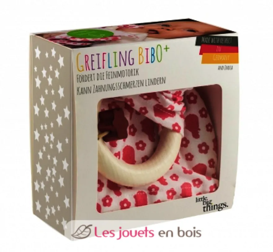Hochet Doudou Bib0+ rose - Little Big Things