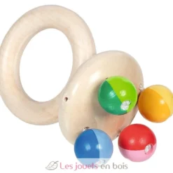 Hochet en bois arc-en-ciel - Goki