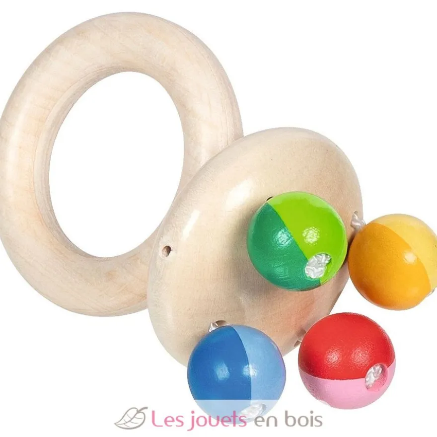 Hochet en bois arc-en-ciel - Goki