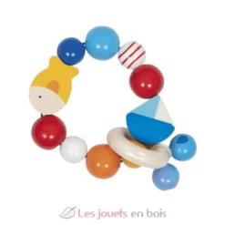Hochet en bois bateau et poisson - Goki