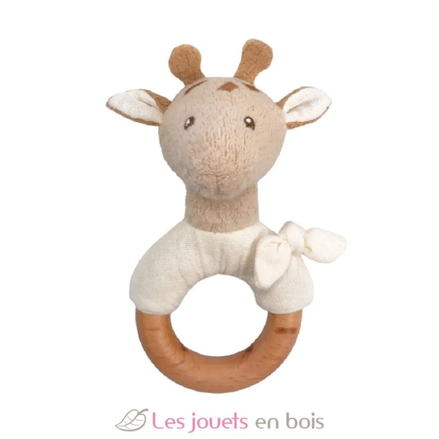 Hochet en bois et coton bio Léonie la girafe - Egmont Toys