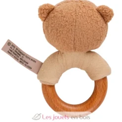 Hochet en bois et coton bio Marcel l'ours - Egmont Toys
