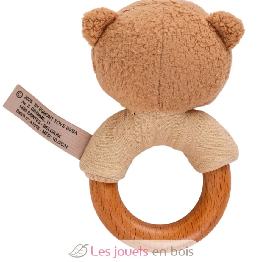 Hochet en bois et coton bio Marcel l'ours - Egmont Toys