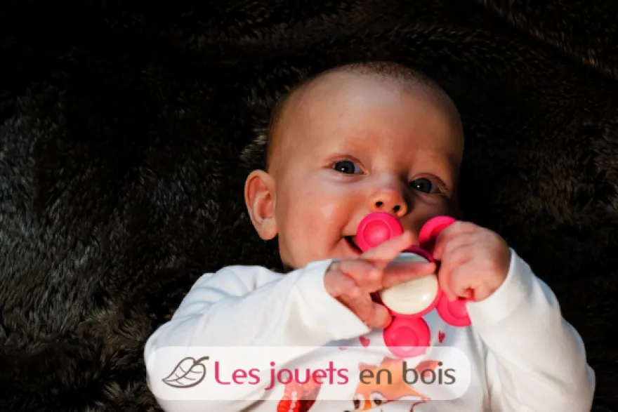 Hochet Fleur Fi0+ rose - Little Big Things