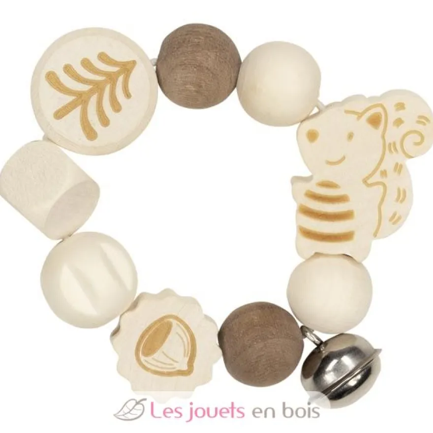 Hochet élastique écureuil en bois - Goki