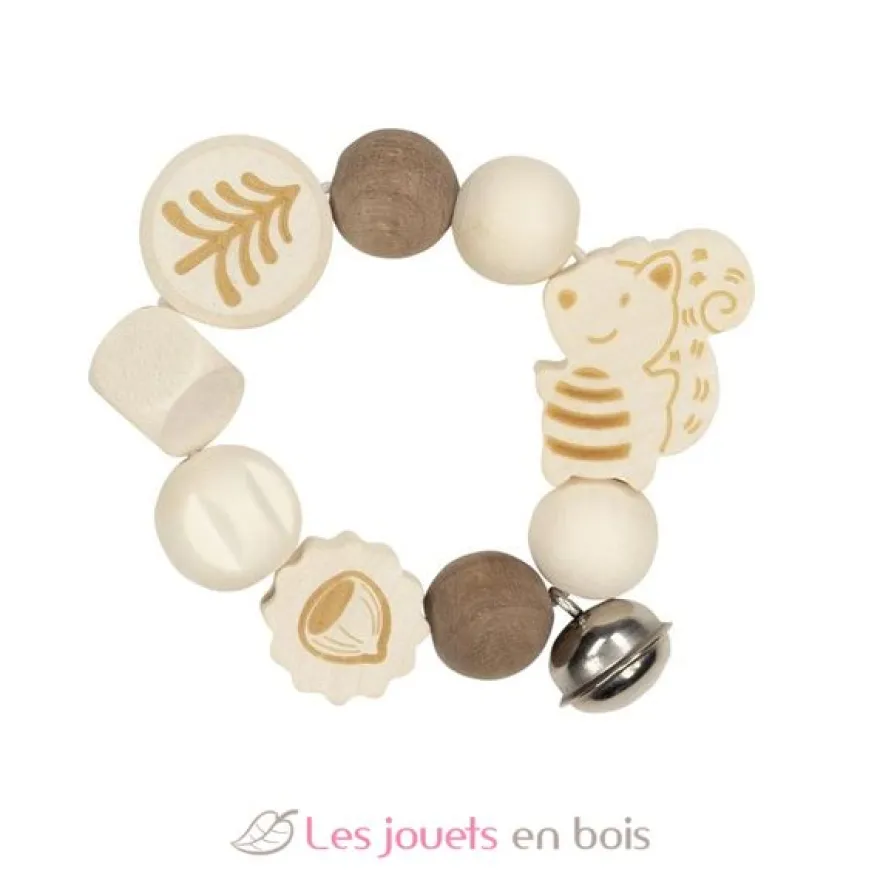 Hochet élastique écureuil en bois - Goki