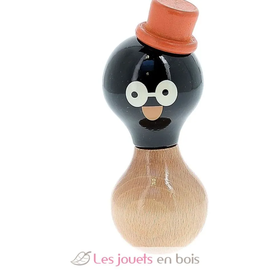 Hochet Maracas René le Pingouin noir - Vilac