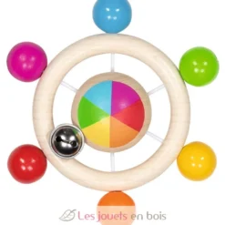 Hochet toupie de perles arc-en-ciel - Goki
