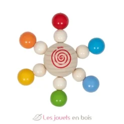 Hochet toupie de perles en bois - Goki