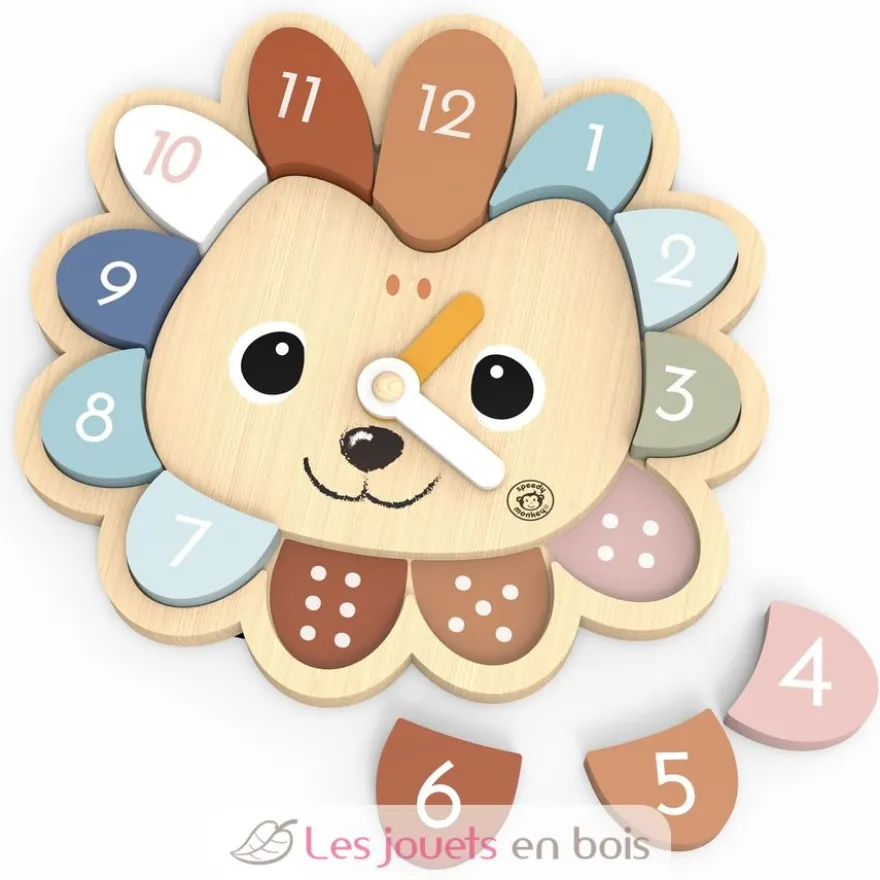 Horloge éducative hérisson en bois - Speedy Monkey