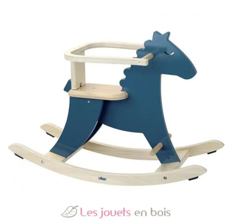 Hudada Cheval à bascule bleu paon avec arceau - Vilac