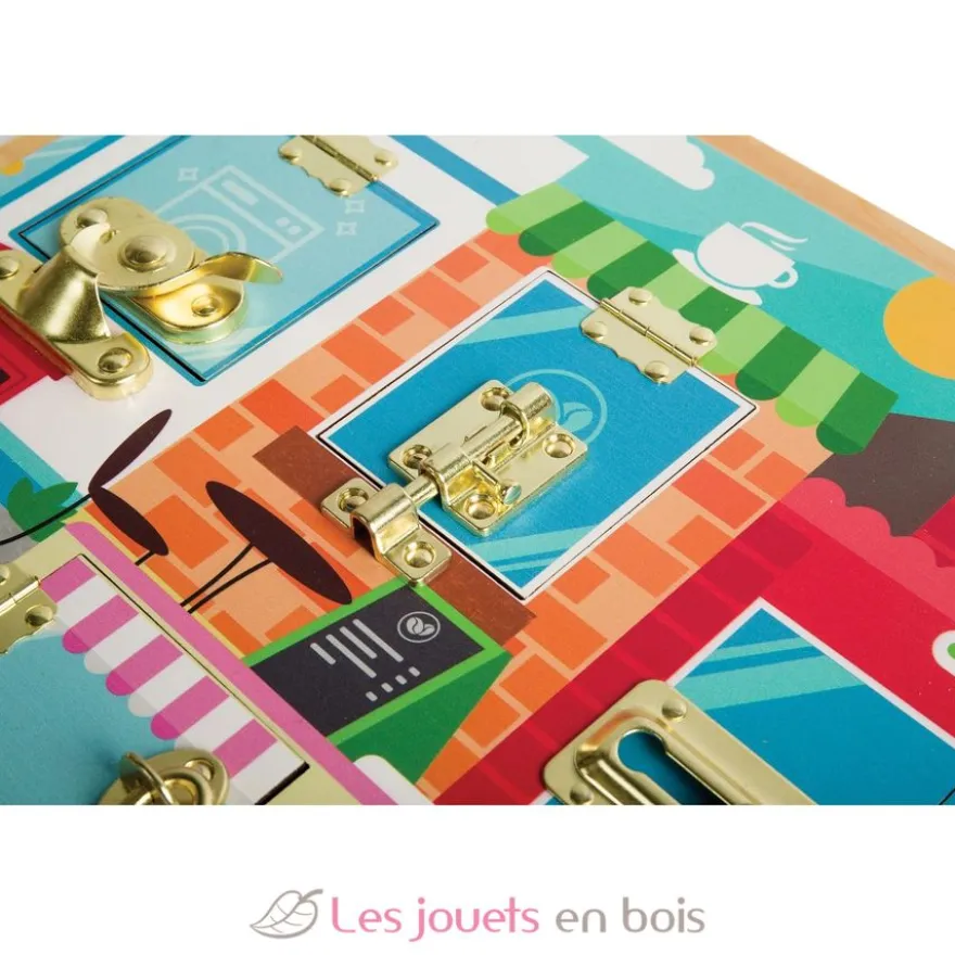 Jeu d'activités loquets et serrures en bois - Bigjigs Toys