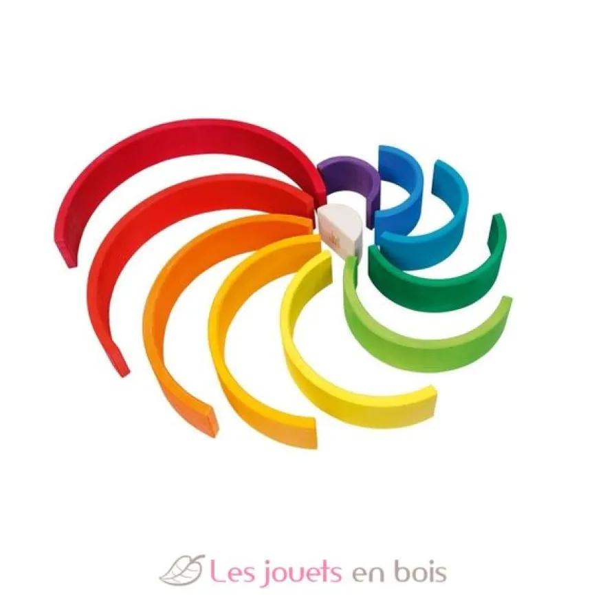 Jeu de construction Arc-en-ciel en bois - Goki