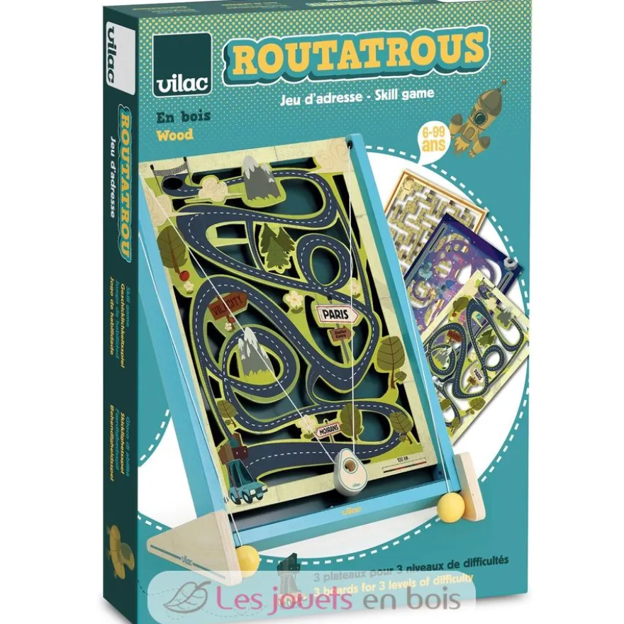 Jeu de labyrinthe à ficelles Routatrous - Bois - Vilac
