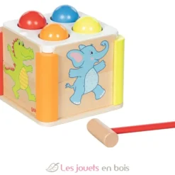 Jeu de maillet arc en ciel en bois - Dès 1 an - Goki