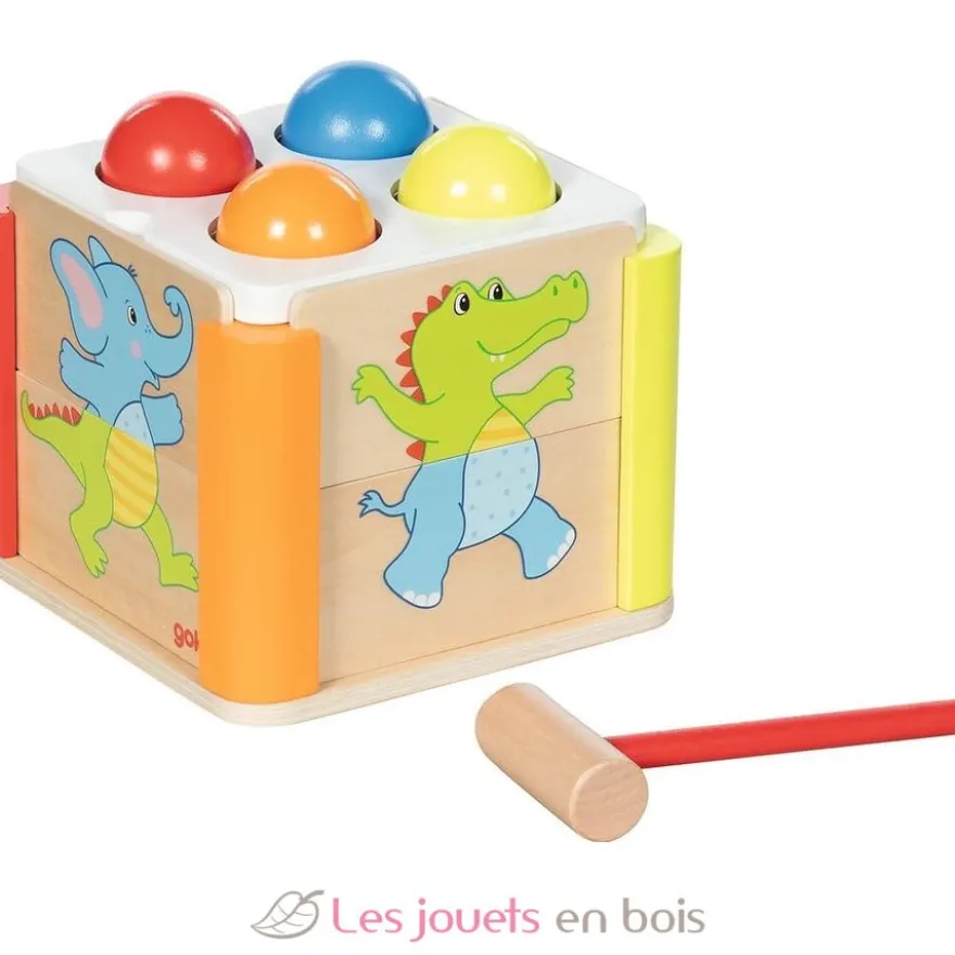 Jeu de maillet arc en ciel en bois - Dès 1 an - Goki
