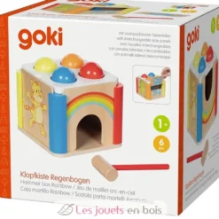 Jeu de maillet arc en ciel en bois - Dès 1 an - Goki