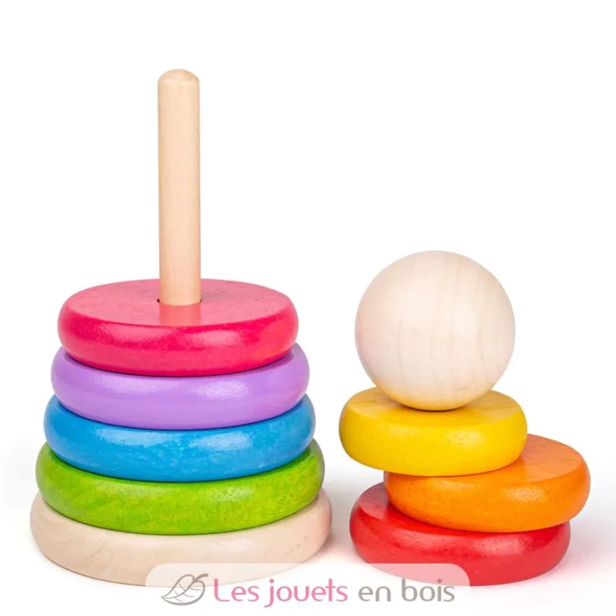 Jeu à empiler arc-en-ciel - Bigjigs Toys