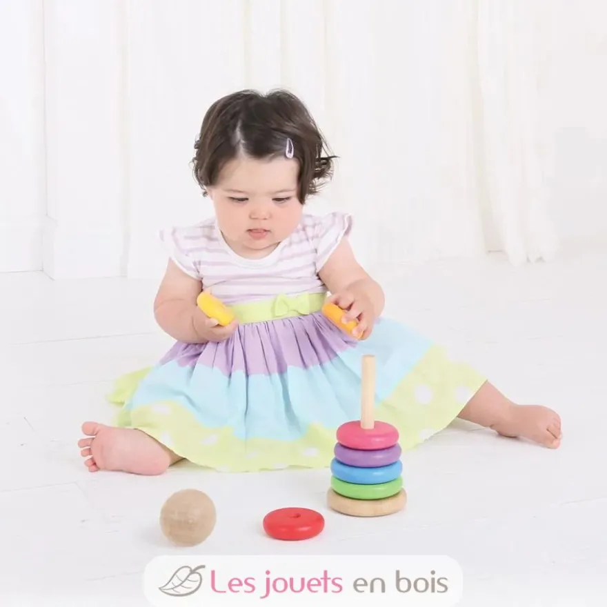 Jeu à empiler arc-en-ciel - Bigjigs Toys