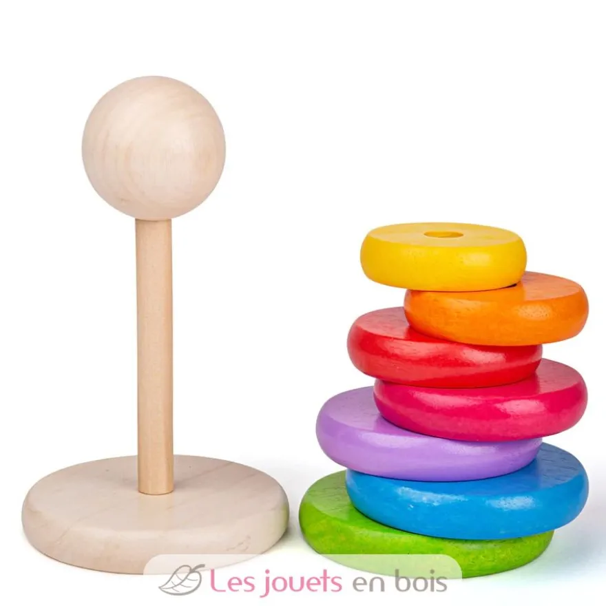 Jeu à empiler arc-en-ciel - Bigjigs Toys