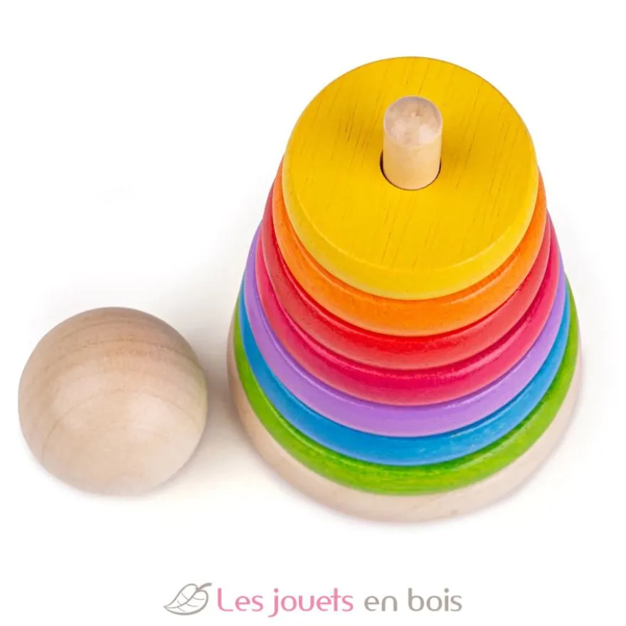 Jeu à empiler arc-en-ciel - Bigjigs Toys