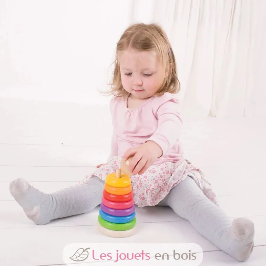 Jeu à empiler arc-en-ciel - Bigjigs Toys