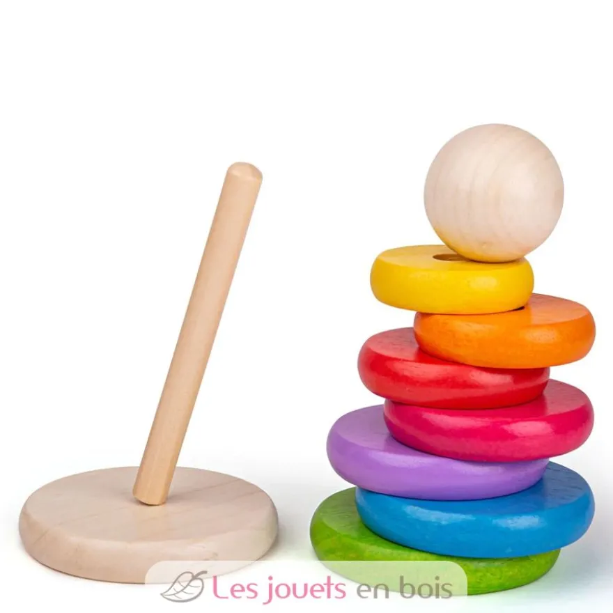 Jeu à empiler arc-en-ciel - Bigjigs Toys