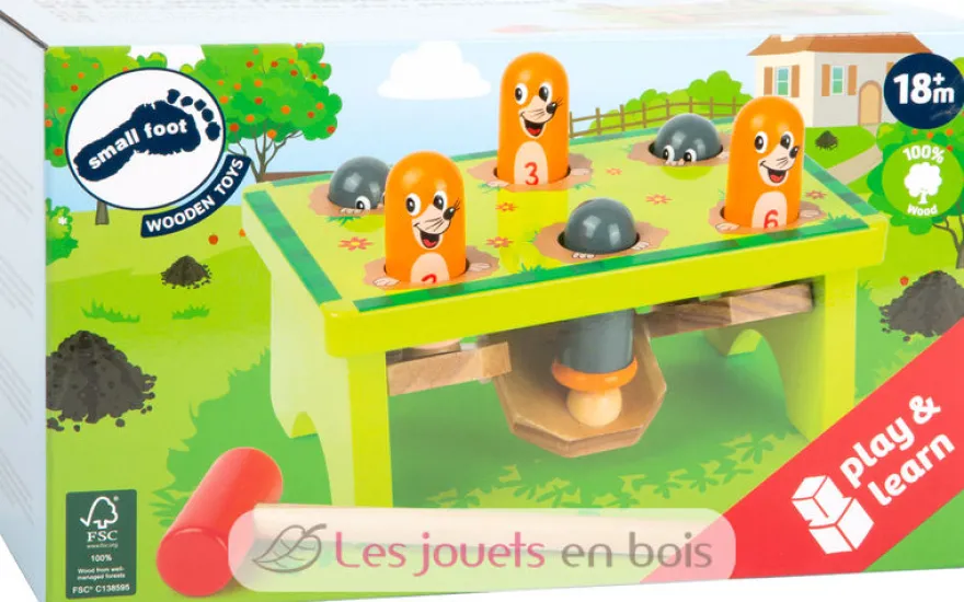 Jeu à marteler Chasse à la taupe vert Small Foot Compagny