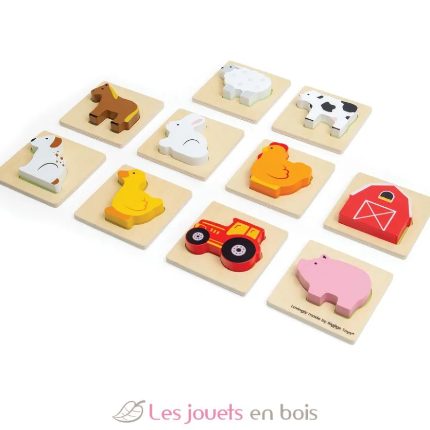 Jeu touche et trouve de la ferme en bois - Bigjigs Toys