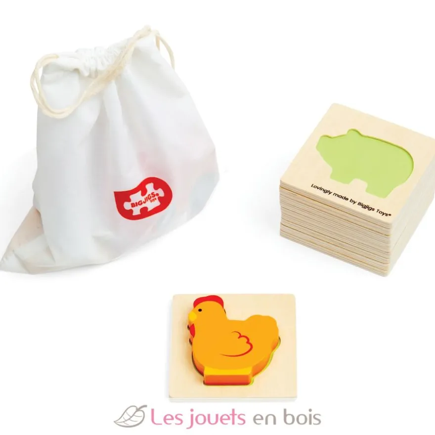 Jeu touche et trouve de la ferme en bois - Bigjigs Toys