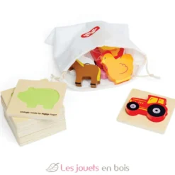 Jeu touche et trouve de la ferme en bois - Bigjigs Toys