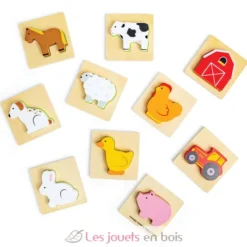 Jeu touche et trouve de la ferme en bois - Bigjigs Toys