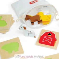 Jeu touche et trouve de la ferme en bois - Bigjigs Toys