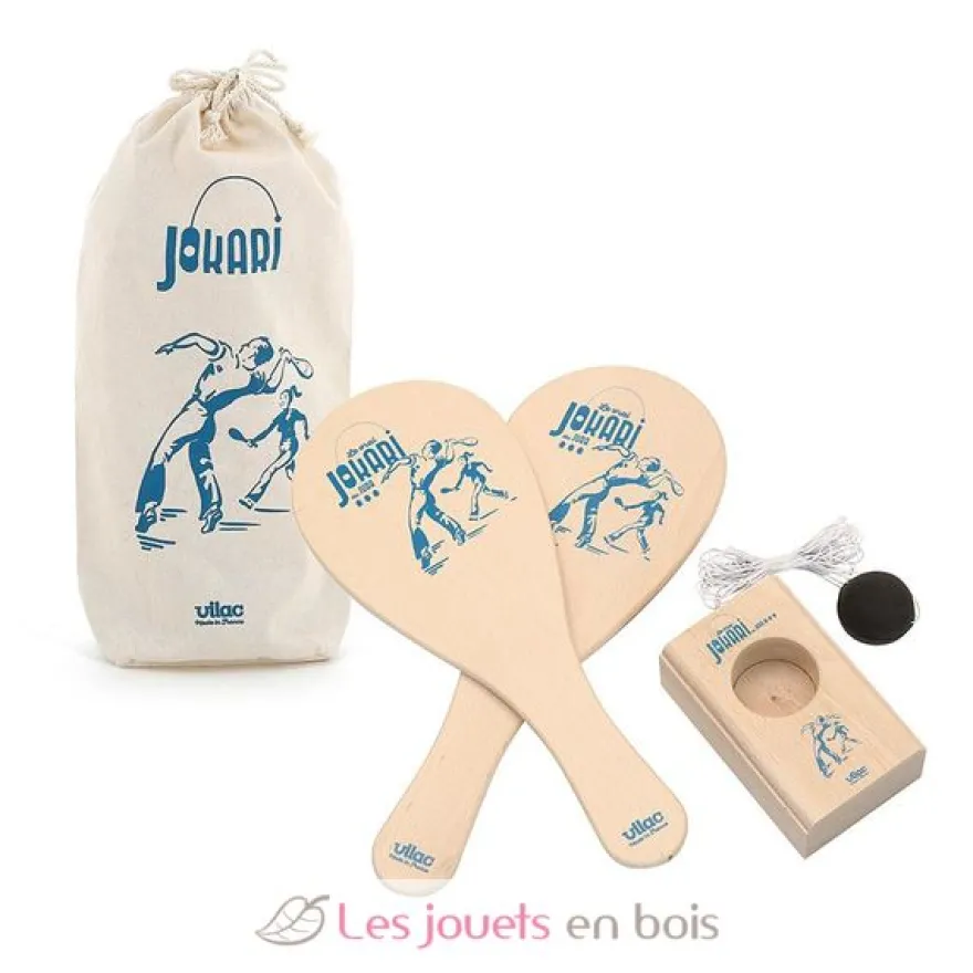 Jokari bois massif en sac coton - Vilac