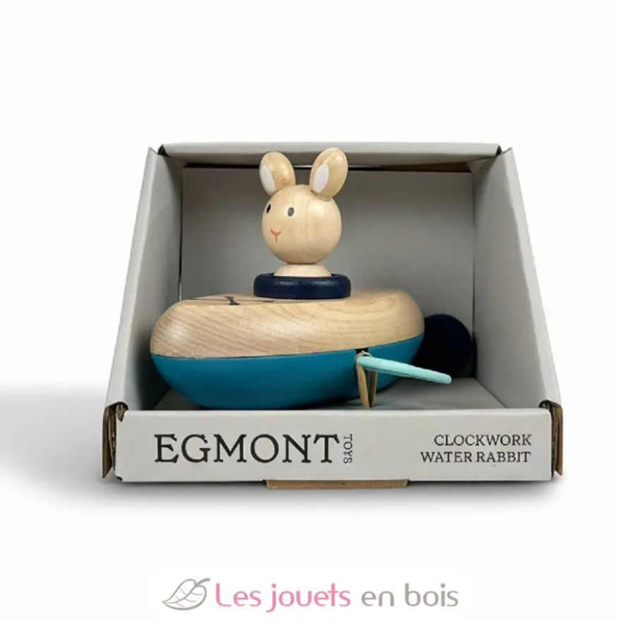 Jouet de bain Canoë Lapin - Bois et plastique - Egmont Toys