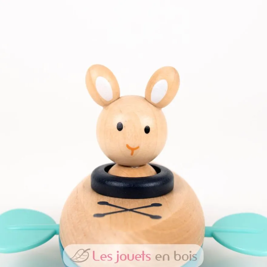 Jouet de bain Canoë Lapin - Bois et plastique - Egmont Toys