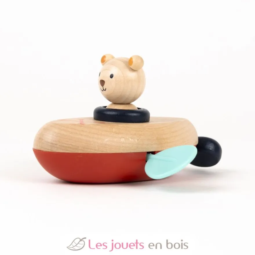 Jouet de bain Canoë Ours - Bois et plastique - Egmont Toys